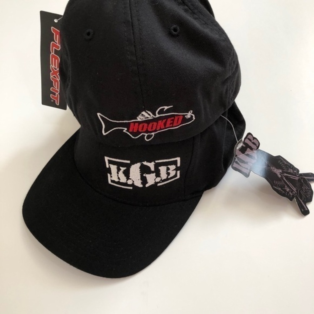 Flexfit® Fishing Cap  KGB white logo & Hooked back  S/M 6 ¾ ” - 7 ¼”